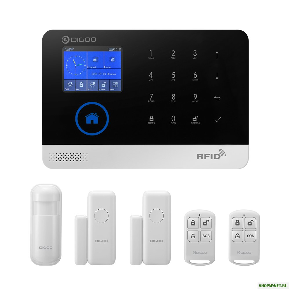 Digoo DG-HOSA Беспроводные GSM и WIFI и 3G DIY Умные комплекты систем охранной сигнализации Инфракрасный датчик движения Тревога магнетизма двери с