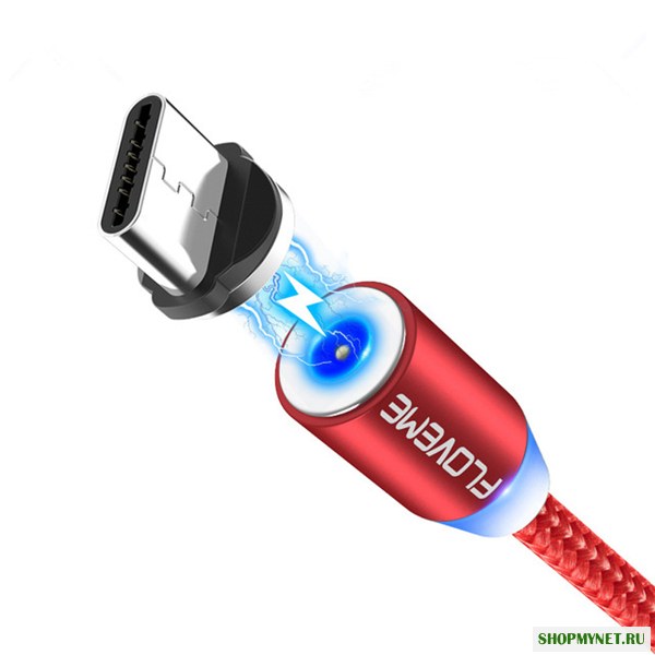 FLOVEME Type C LED Магнитный плетеный зарядный кабель для передачи данных 2 м для Oneplus 6t Xiaomi Mi 8 S9